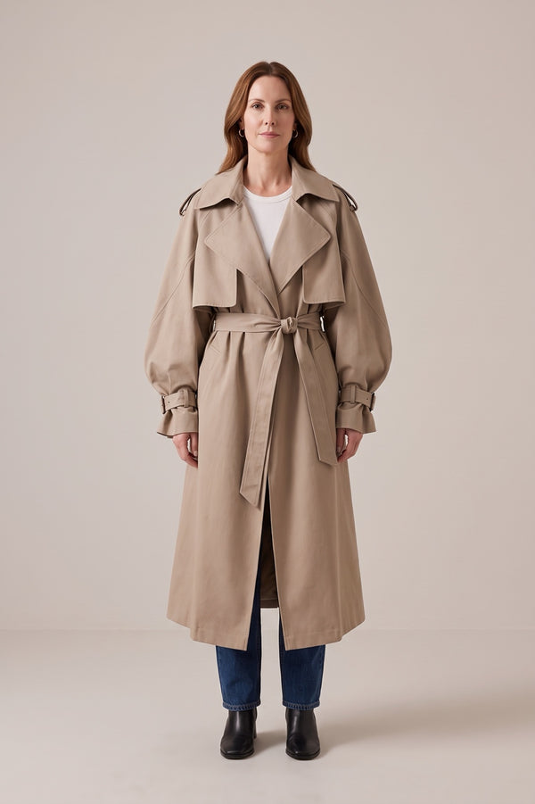 Trench long Rebeca Paris beige