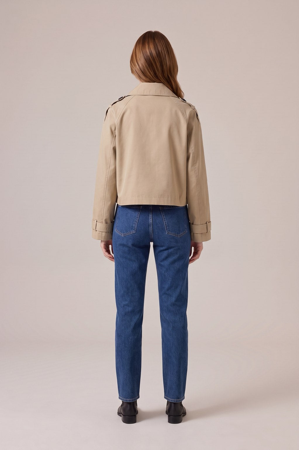 Trench croisé Rebeca Paris beige de dos
