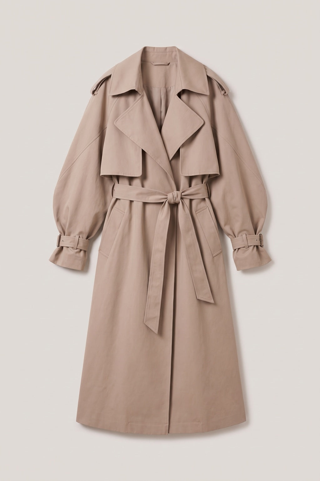 Trench long Rebeca Paris beige à plat