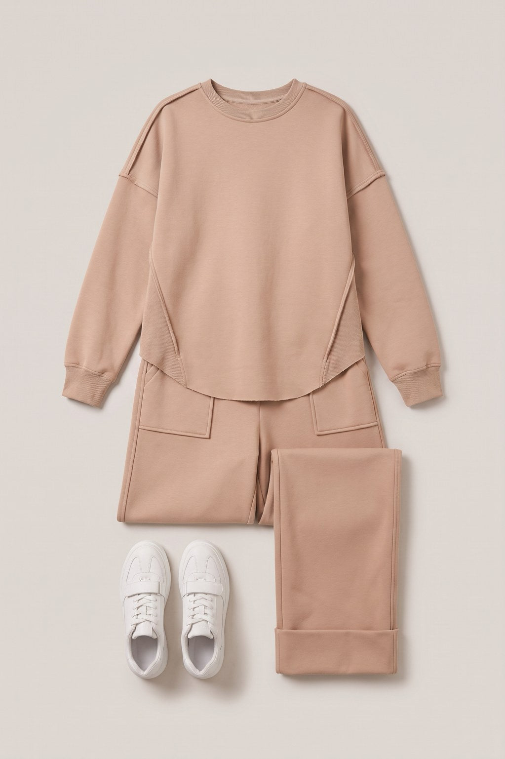 Ensemble Sweat Rebeca Paris marron clair à plat