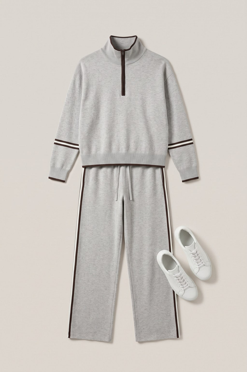 Ensemble Rebeca Paris gris clair à plat